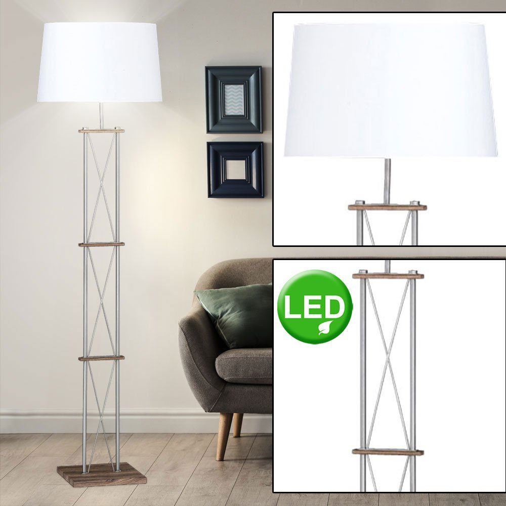 Etc Shop Stehlampe Holz Design Steh Leuchte Textil Decken Fluter Weiss Im Set Inkl Led Leuchtmittel Online Kaufen Otto