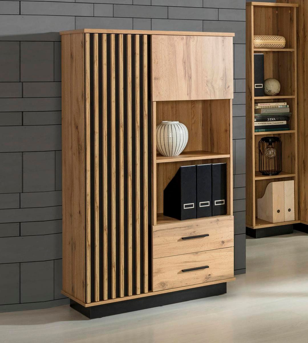 Compleo Hochkommode 2 Türen und 1 Schublade PUCCI Höhe 162 cm, Modern design – Bild 3 von 4