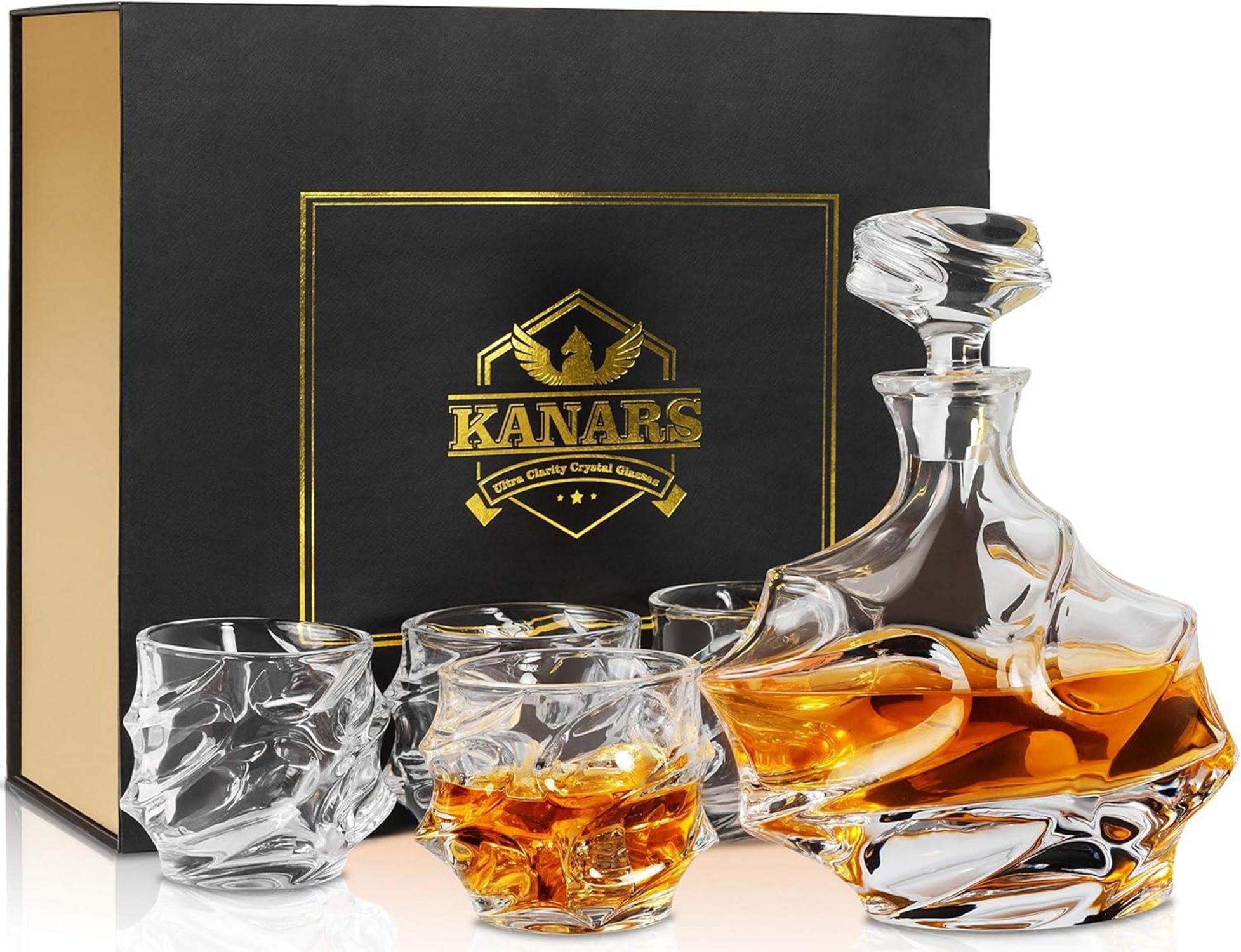 Whiskyglas Whisky Karaffe Gläser Set 750ml Dekanter 4x320ml Kristallglas Geschenk