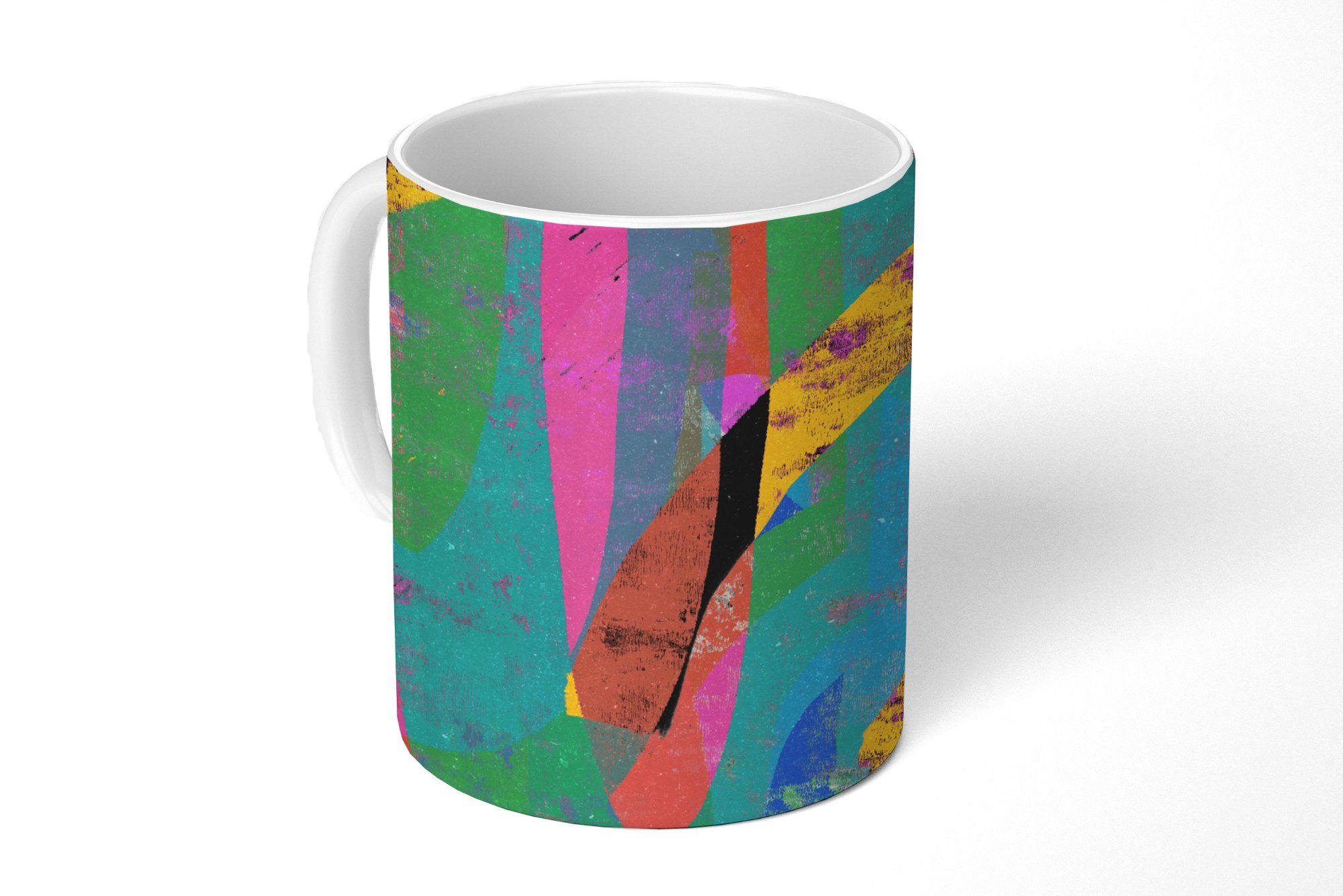 MuchoWow Tasse Abstrakt - Farben Rosa Grün Kunst, Keramik, Becher, - - Teetasse, Kaffeetassen, Geschenk Teetasse, 