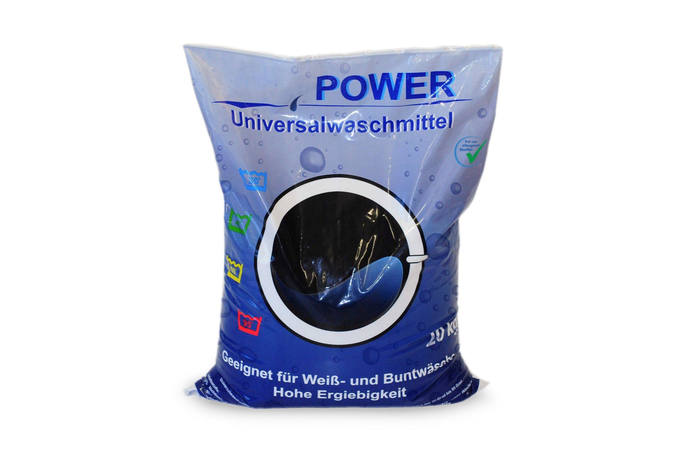 Hypafol Waschtisch Power Universal Waschmittel, Waschpulver für Weiß- und Buntwäsche, Vollwaschmittel in der Großpackung, Variante 10-20 kg