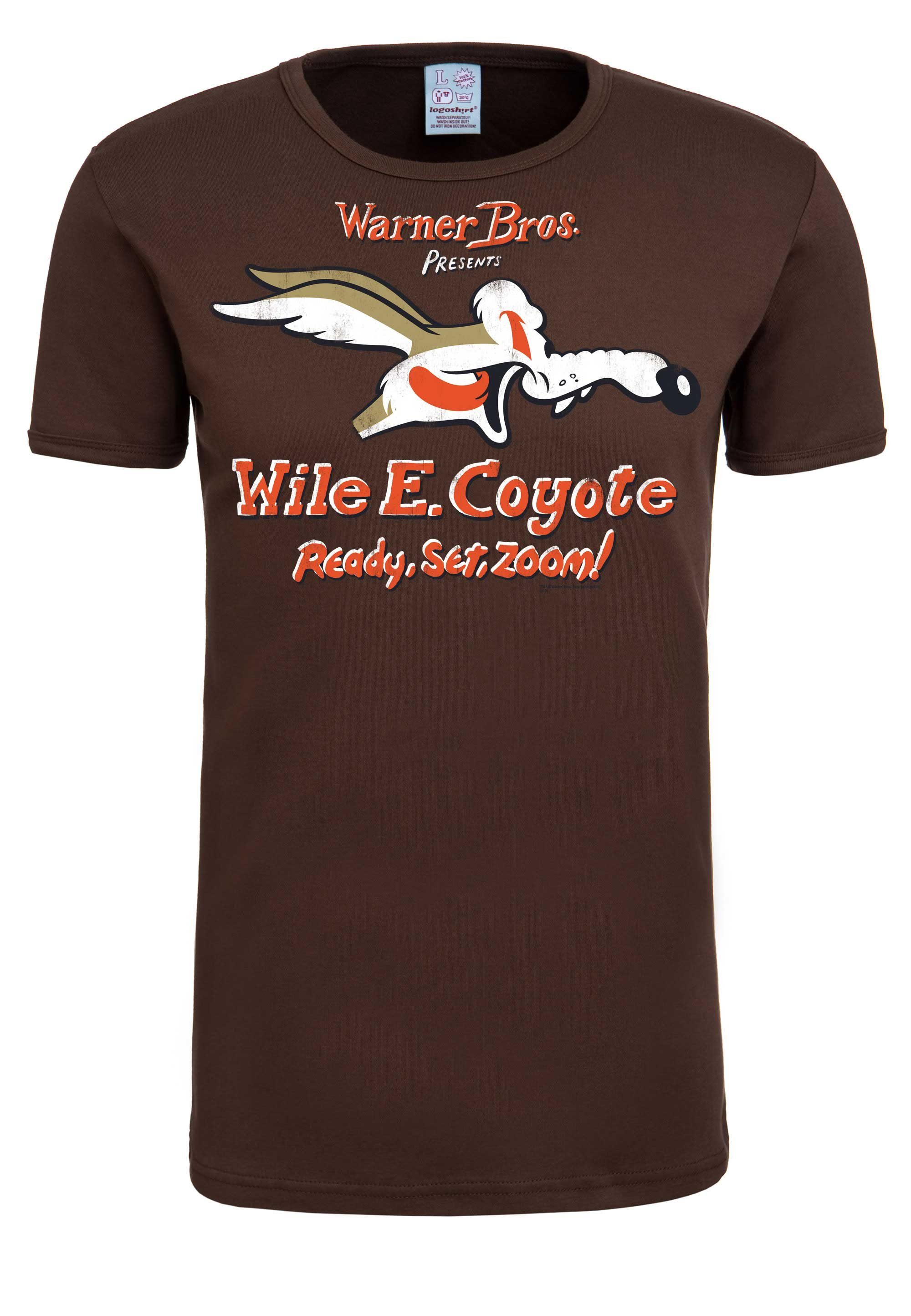 LOGOSHIRT T-Shirt Coyote mit großem Looney Tunes-Druck