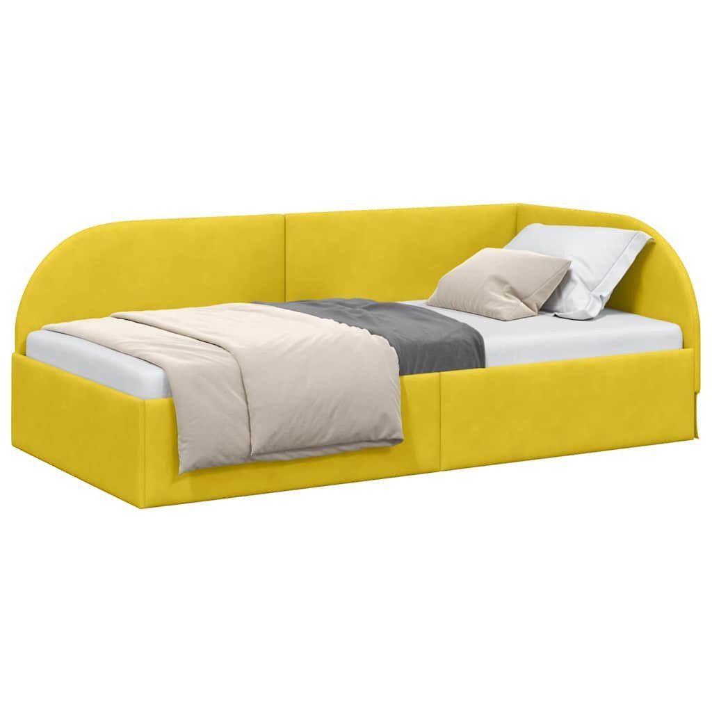 vidaXL Bett Eckbettgestell mit Kopfteil Gelb günstig online kaufen