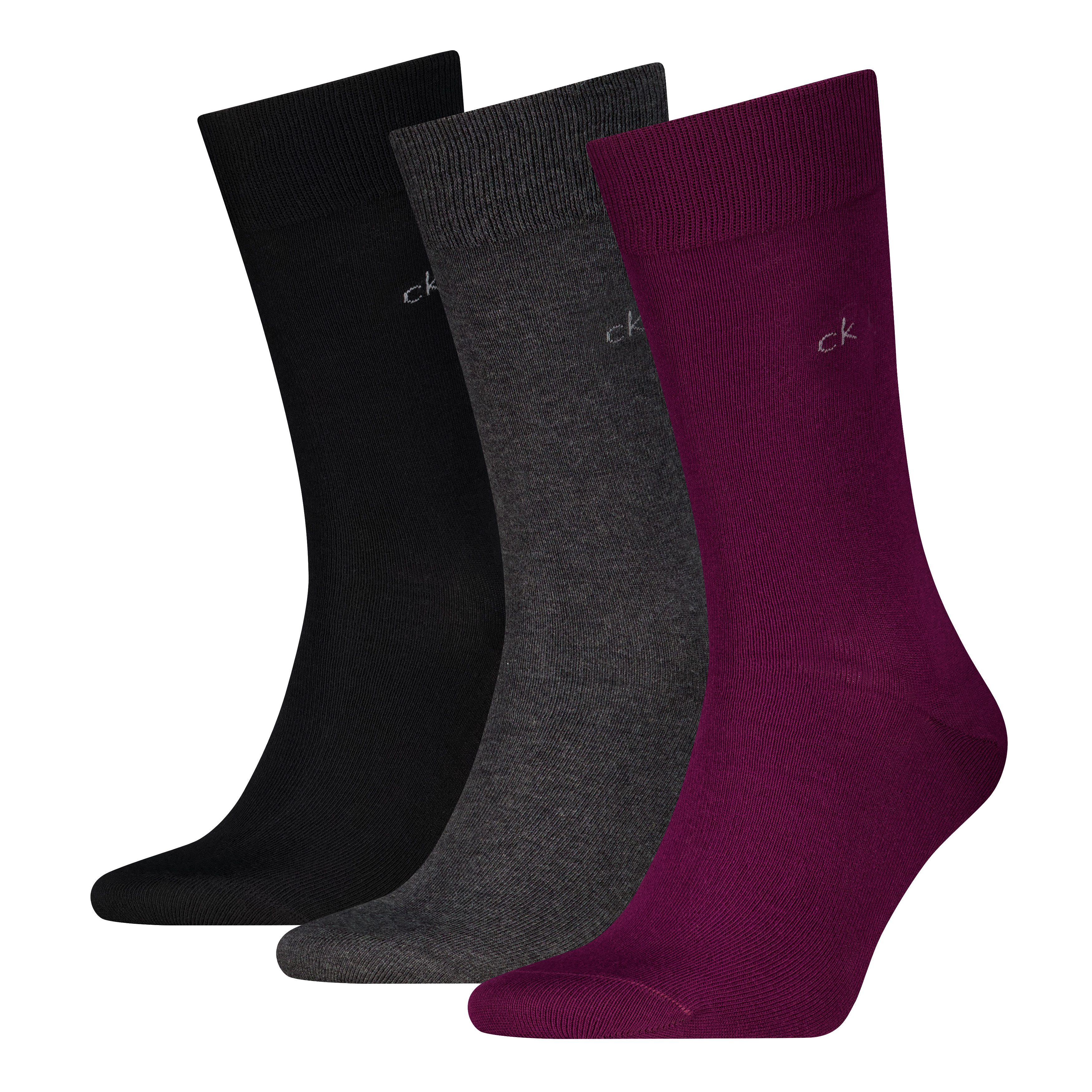 Calvin Klein Socken CK MEN SOCK (3 Paar) uni, Cotton-Mix, breiter Bund