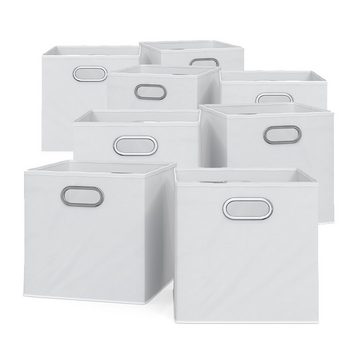 Vicco Faltbox Faltkiste Aufbewahrungsbox 30x30 cm Weiß 8-er Set