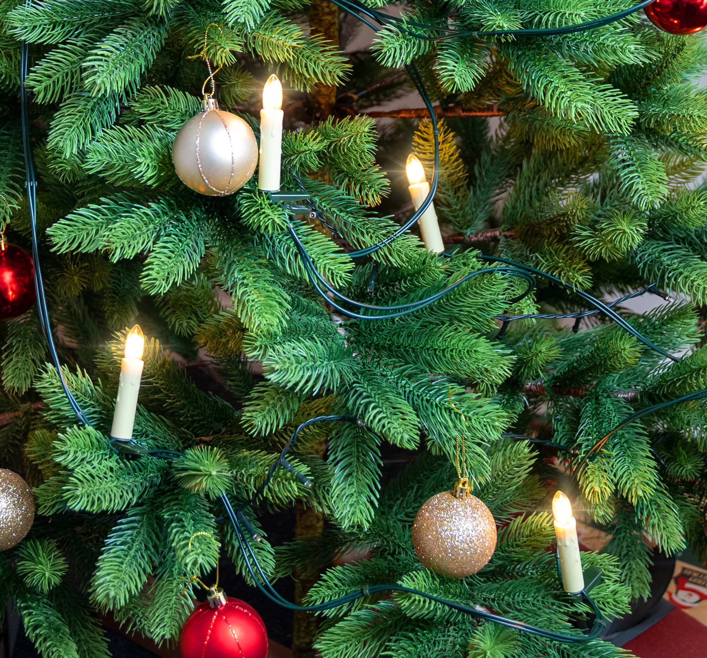 IC Winterworld LED-Lichterkette Retro LED Weihnachtsbaum-Lichterkette mit Filament-Kerzen, E10 Birne, 30-flammig, warm-weiß, 230V, nostalgische Weihnachtsbeleuchtung für Innen