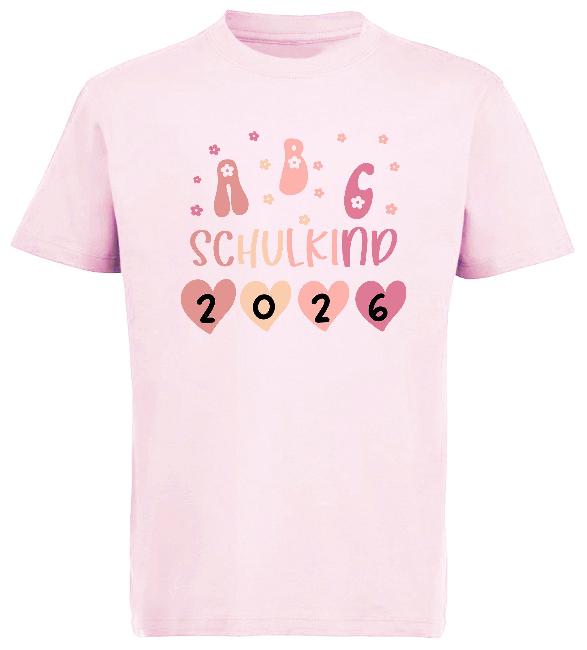MyDesign24 T-Shirt Kinder Einschulungs T-Shirt 2026 1. Klasse rosa kurzarm Regular Fit print Shirt i778