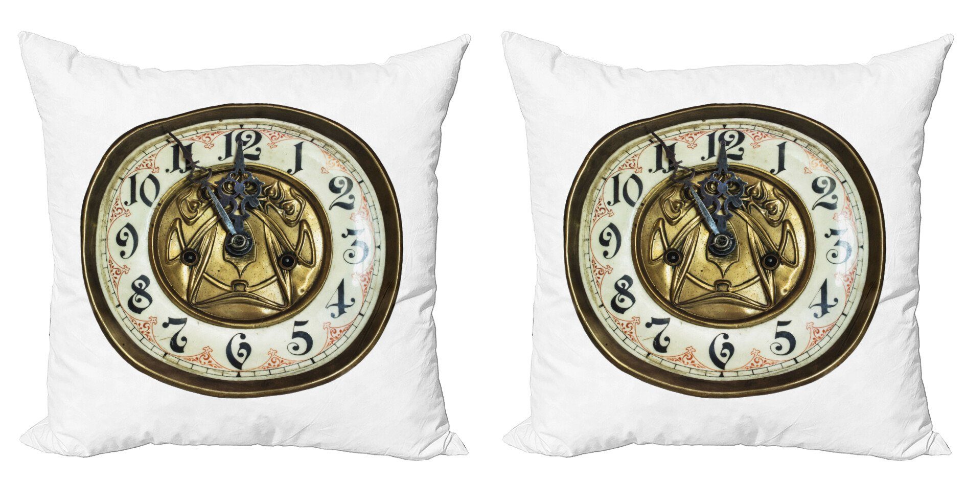Stück), Abakuhaus Jahrgang Doppelseitiger Modern Clock Antique (2 Digitaldruck, Accent mit Kissenbezüge Gesicht