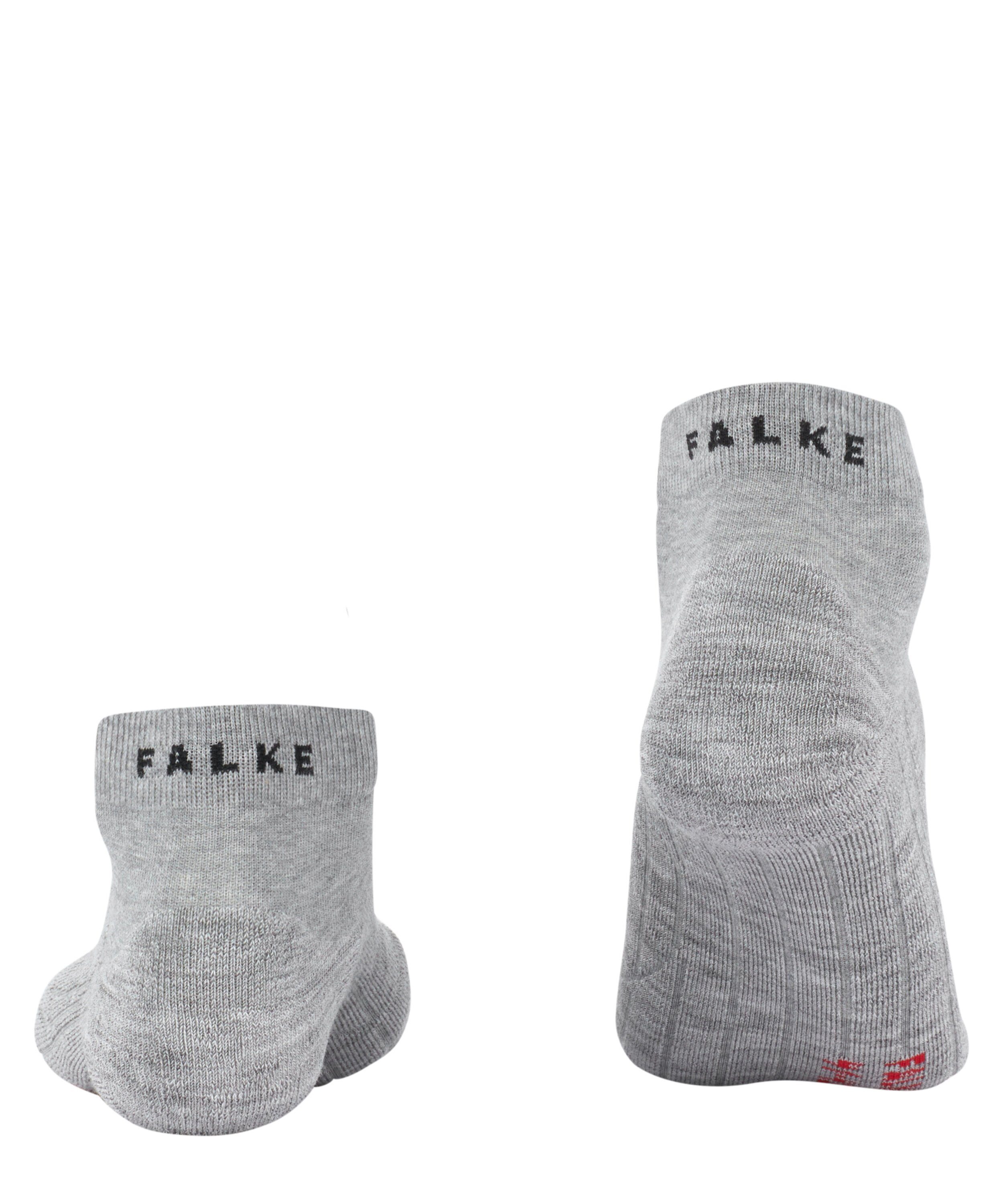mittelstarker light grey Spikeschuhe FALKE Polsterung mit (3400) (1-Paar) Sportsocken Short für GO2