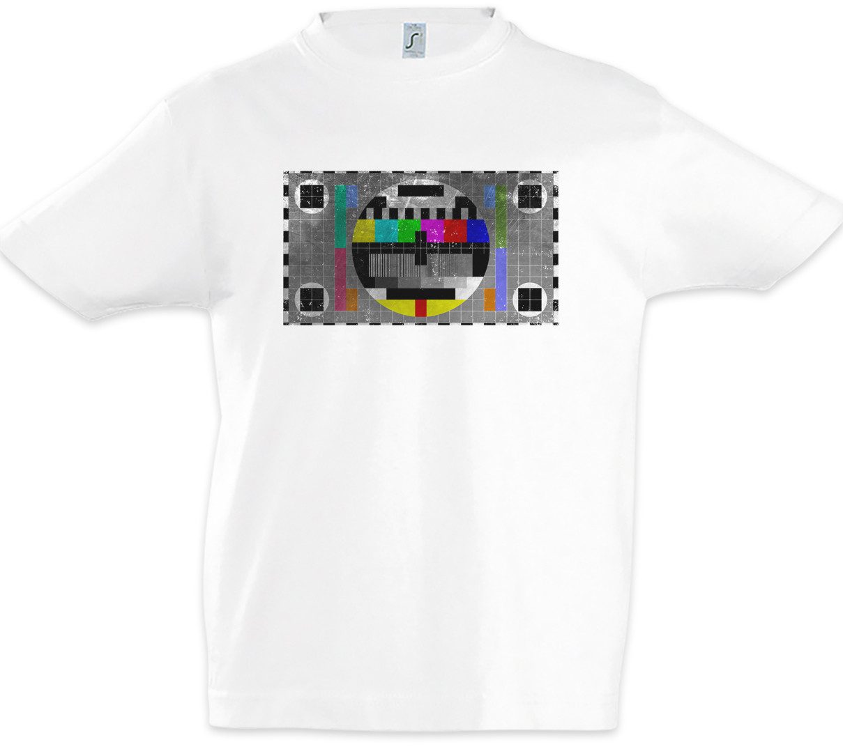 Print-Shirt Test Picture Vintage II Kinder T-Shirt Testbild Retro Big Geek