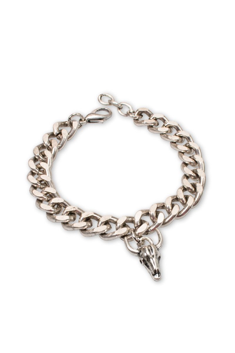 Alpenflüstern Ketten und Armband Set Herren Armband - STIERKOPF - silber antik