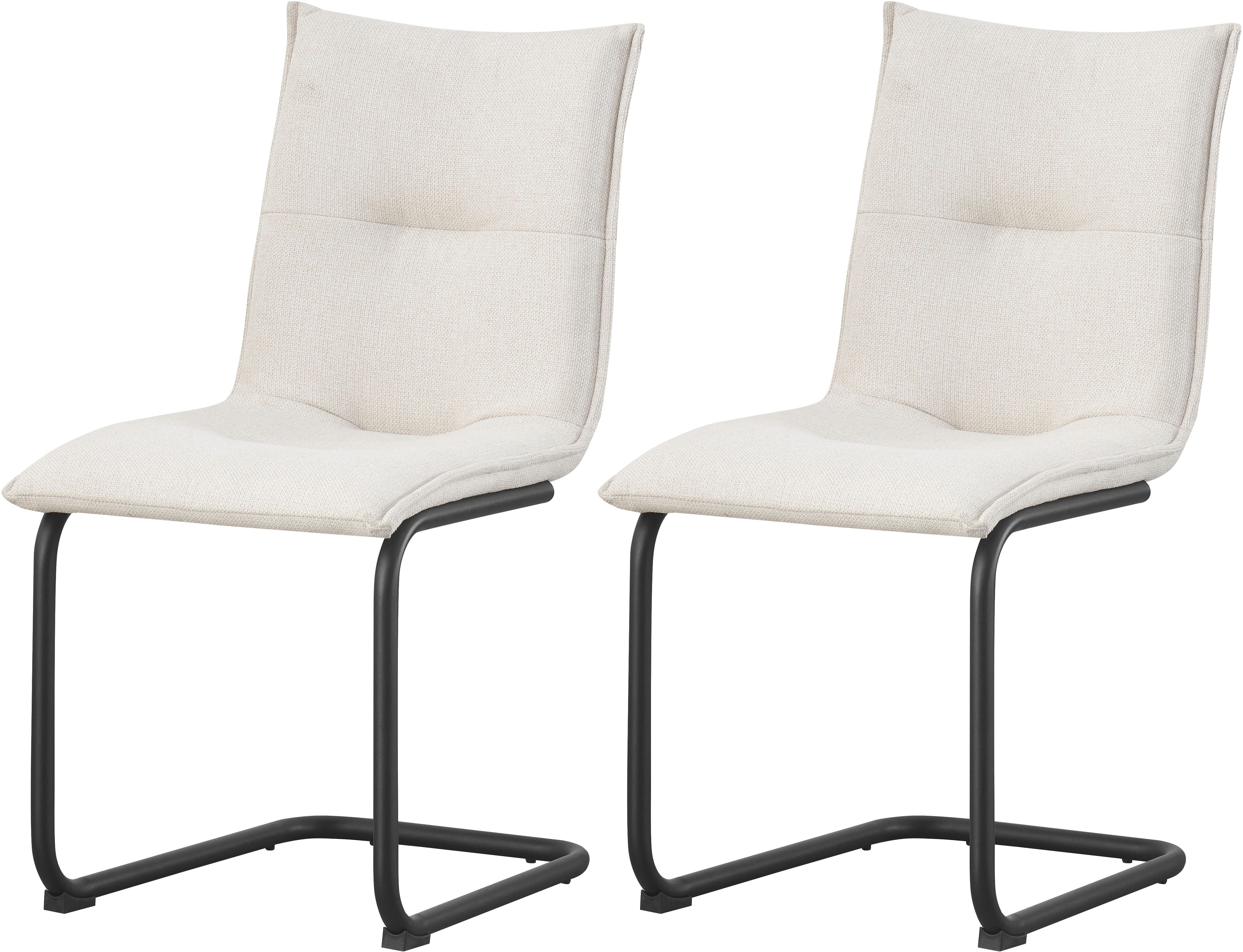 Home affaire Esszimmerstuhl SARNIA, 2er Set, mit Metallgestell in matt schwarz (Set, 2 St), in verschiedenen Farben, Belsatbarkeit pro Stuhl 120 kg