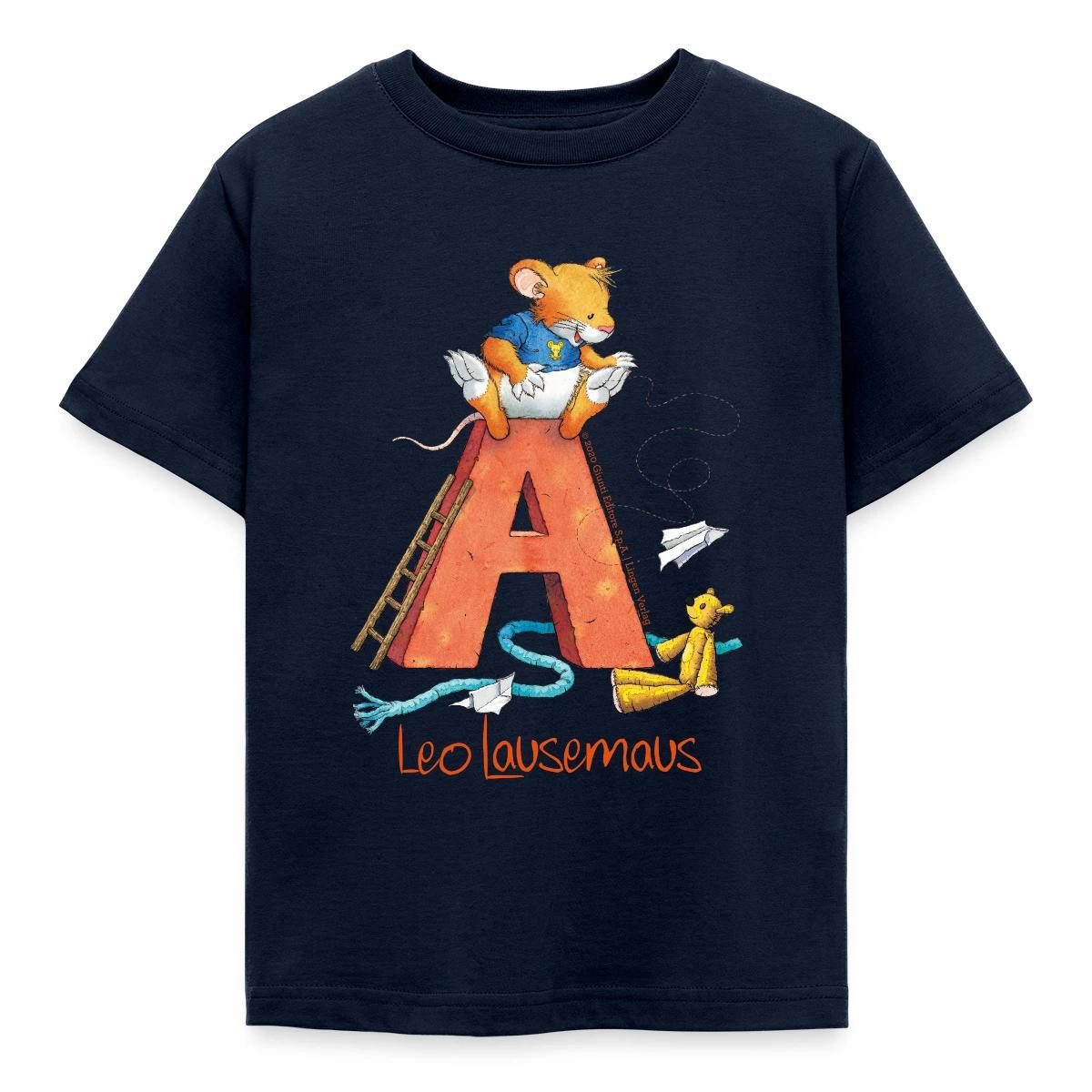T-Shirt Leo Lausemaus Kindergarten Alphabet Kinder T-Shirt