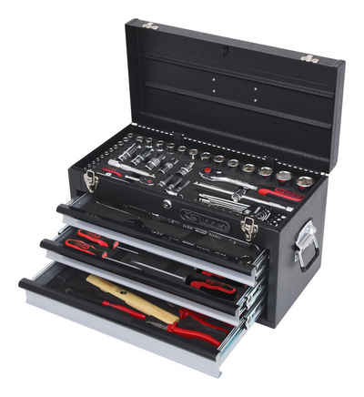 KS Tools Werkzeugkoffer CHROMEplus (99 St), 1/4"+1/2" UniversalSatz, 99-teilig Zollmaße