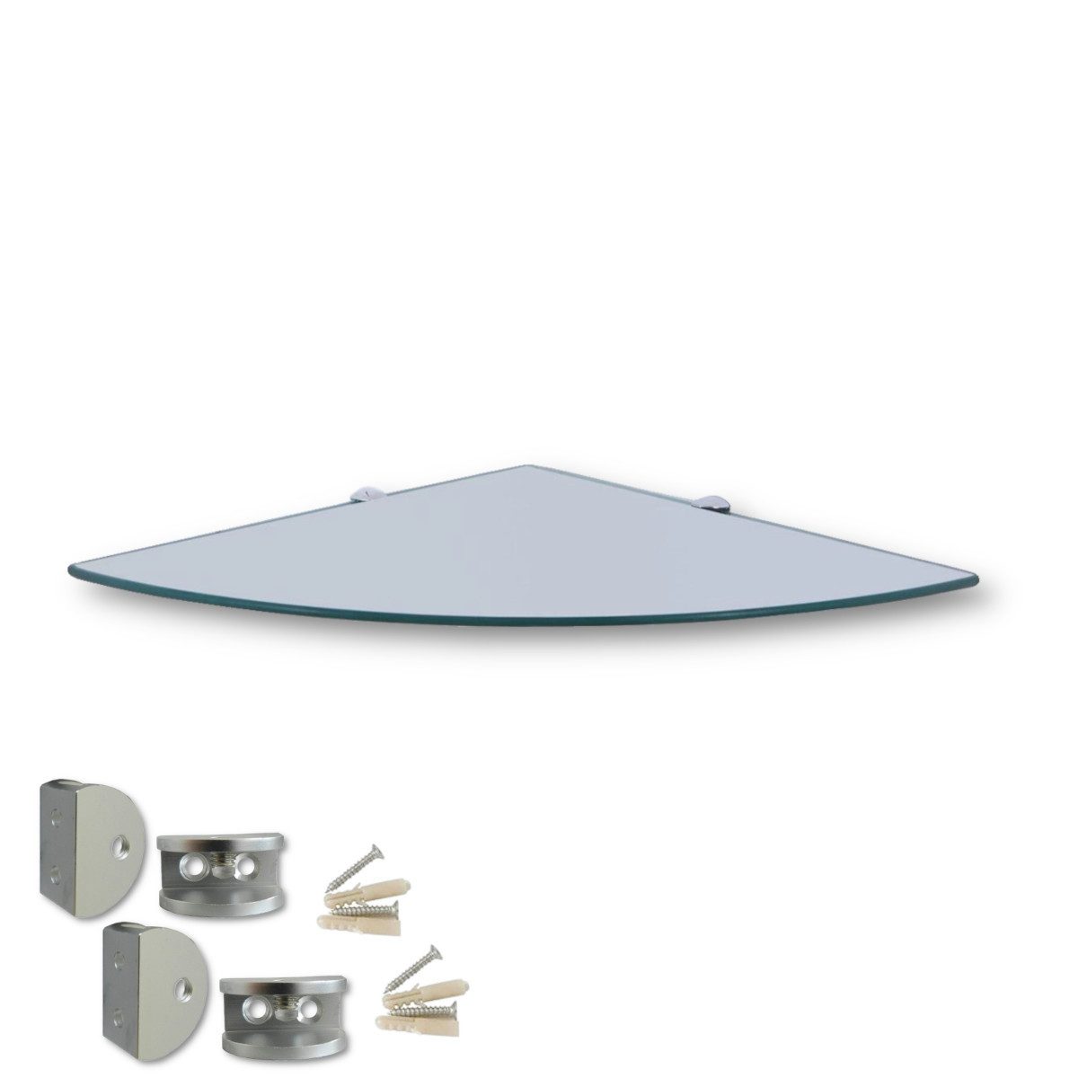 HOOZ Wandregal Eckregal aus Sicherheitsglas mit Halterung - Klarglas 45 x 4 günstig online kaufen