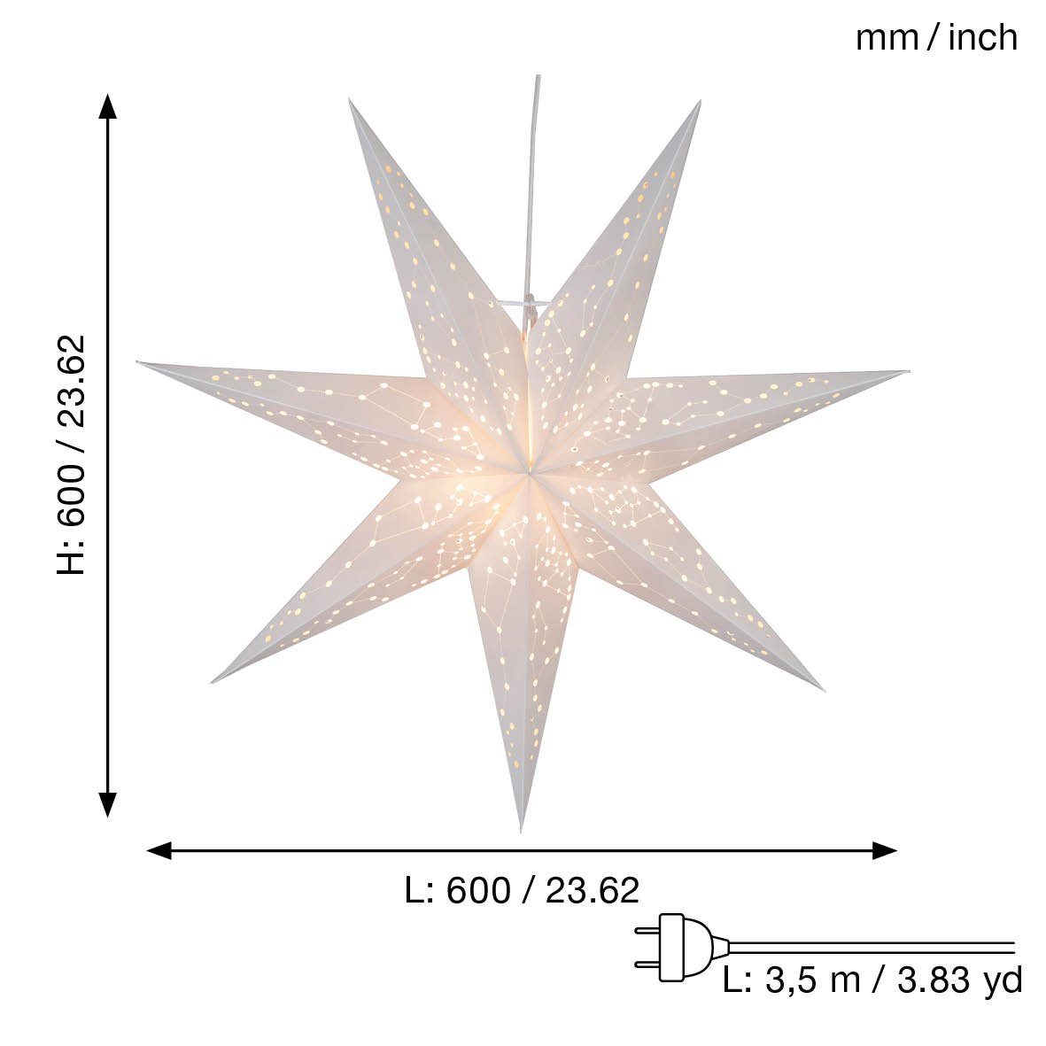 von Papierstern Star Galaxy Trading STAR Weihnachtsstern LED TRADING W Galaxy, 3D Star Trading, Dekolicht