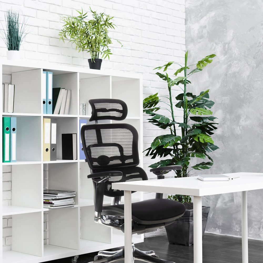 Stoff Bürostuhl PLUS Chefsessel hjh (1 ERGOHUMAN St), Luxus Drehstuhl ergonomisch OFFICE