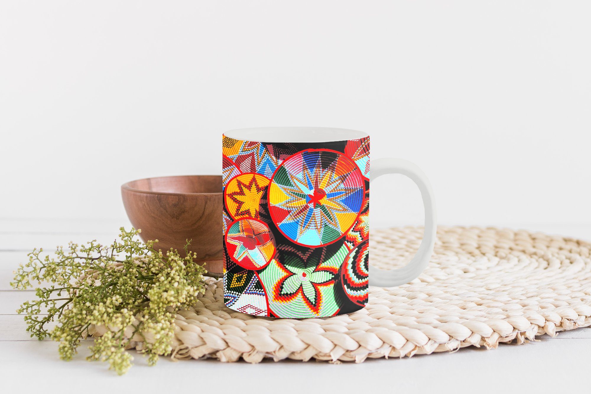 Tasse Kaffeetassen, - Becher, Keramik, Teetasse, Teetasse, Kreis Geschenk Farben, Muster MuchoWow -