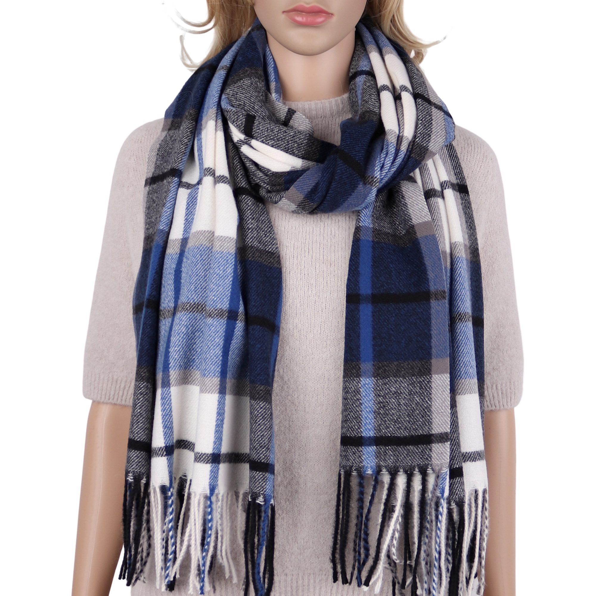 MIRROSI Modeschal weicher und warmer Schal Karo Kariert mit Fransen, 70 x180cm, (Karomuster; ca.220 Gramm; Neue Kollektion Herbst/Winter 2025), Damen Halstuch ideal für Herbst und Winter