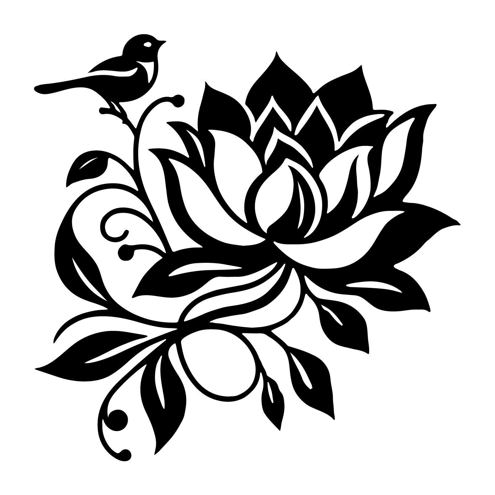 Wanddekoobjekt Blume und Vogel Metall Wanddekorationen, Landschaftsmalerei, Metall