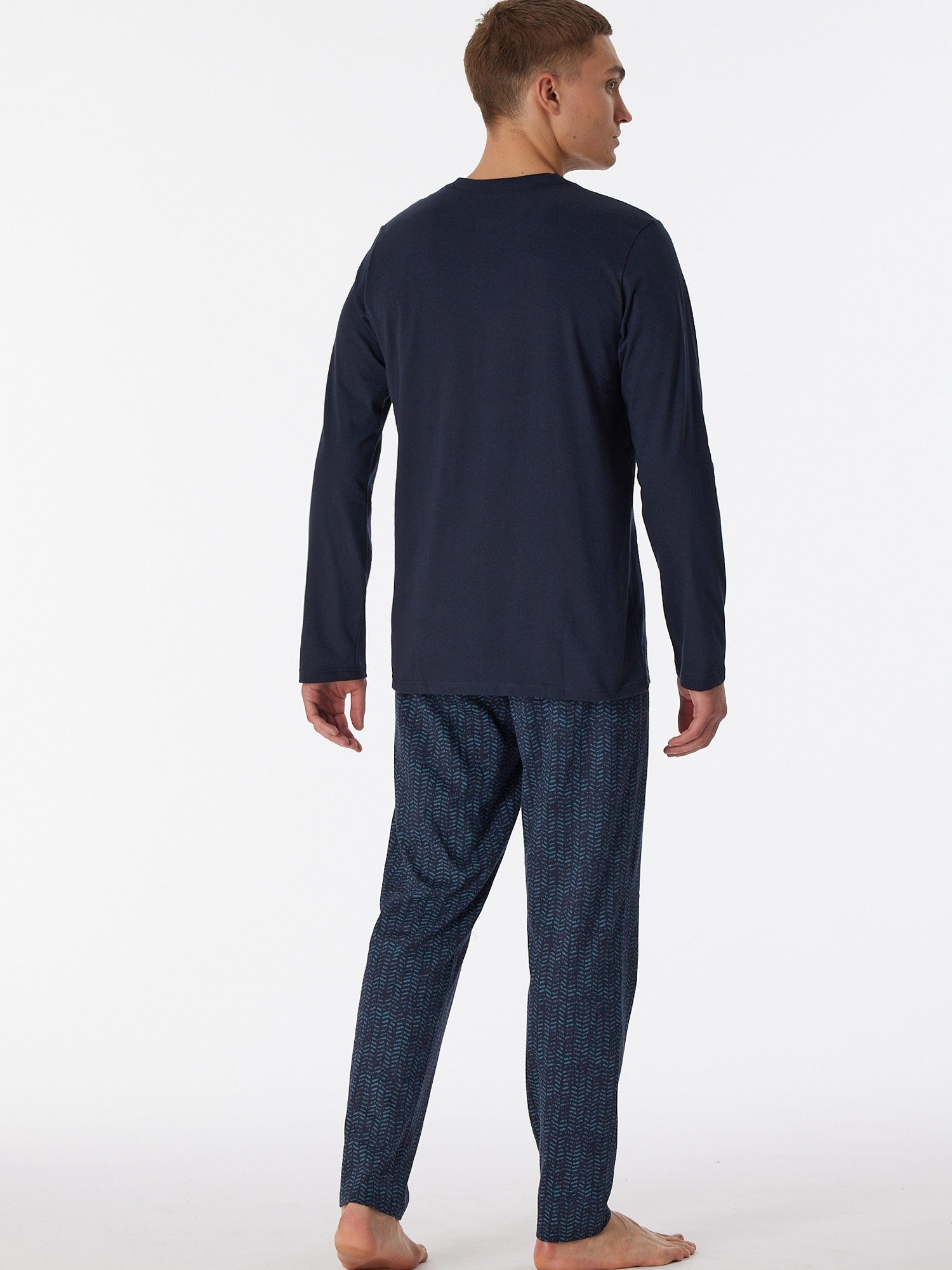 Schiesser Pyjama pyjama Casual schlafanzug nachtblau schlafmode Nightwear