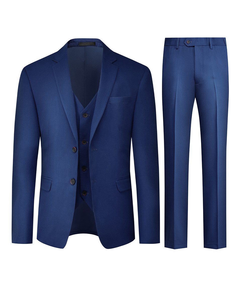 Allthemen Anzug (3 tlg, Sakko & Weste & Hose) Herren Businessanzug Slim Fit Anzüge im eleganten Look