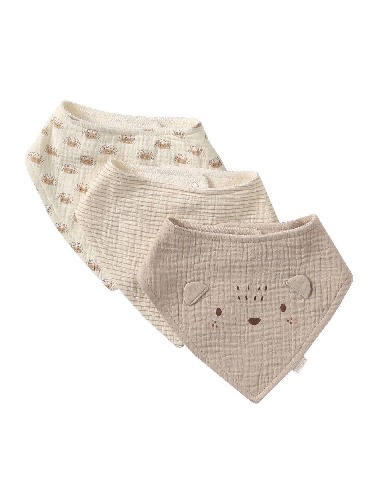 vertbaudet Lätzchen Baby Halstücher, Baumwoll-Musselin, aus Frottee/Musselin, 3er-Pack