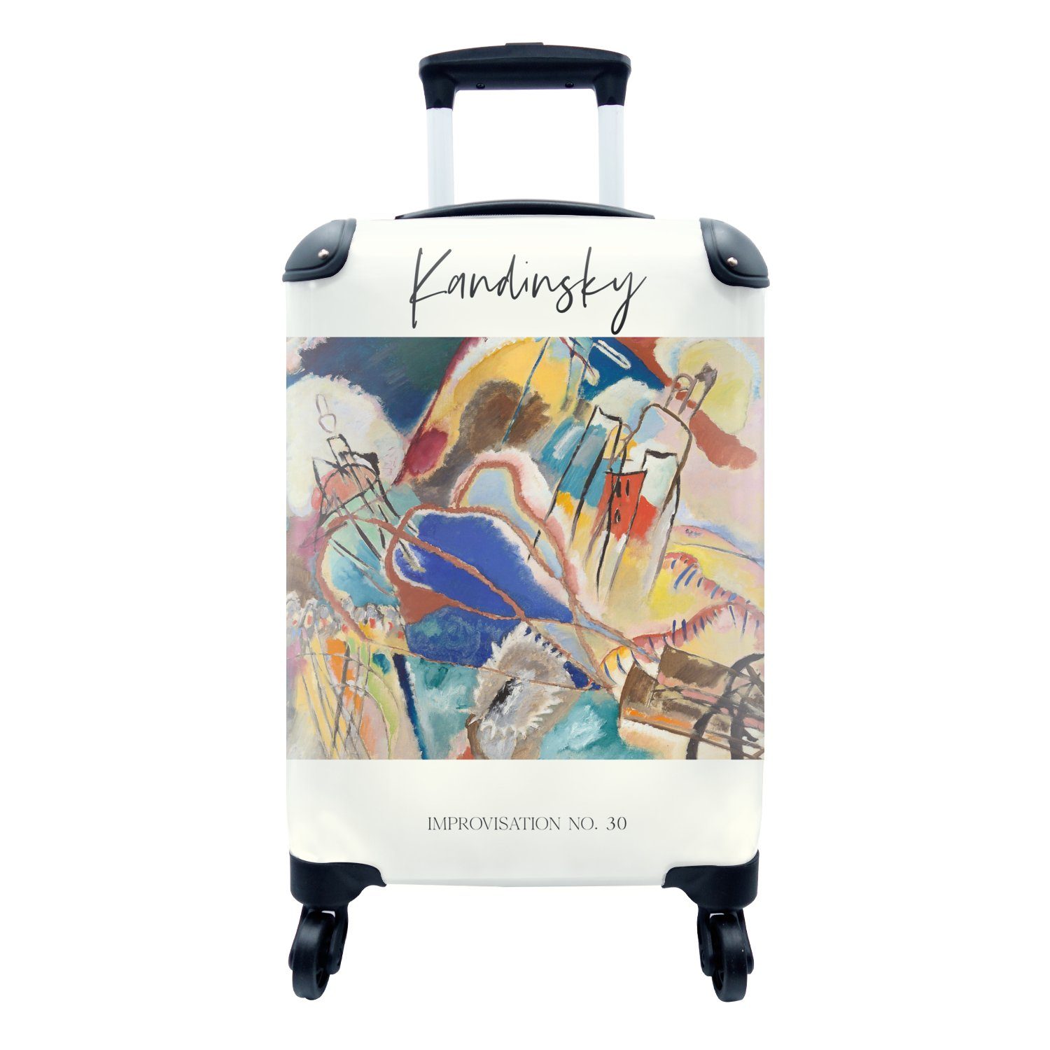 MuchoWow Handgepäckkoffer Improvisation Nr. 30 - Kandinsky, 4 Rollen, Reisetasche mit rollen, Handgepäck für Ferien, Trolley, Reisekoffer