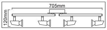 TRANGO LED Deckenstrahler, 4-flammig 2001-048-5W LED Deckenleuchte *MAX* inkl. 4x 5 Watt GU10 LED Leuchtmittel in Chrom-Optik I Deckenlampe I Deckenstrahler I Deckenspots, Wohnzimmer Lampe schwenkbar und drehbar