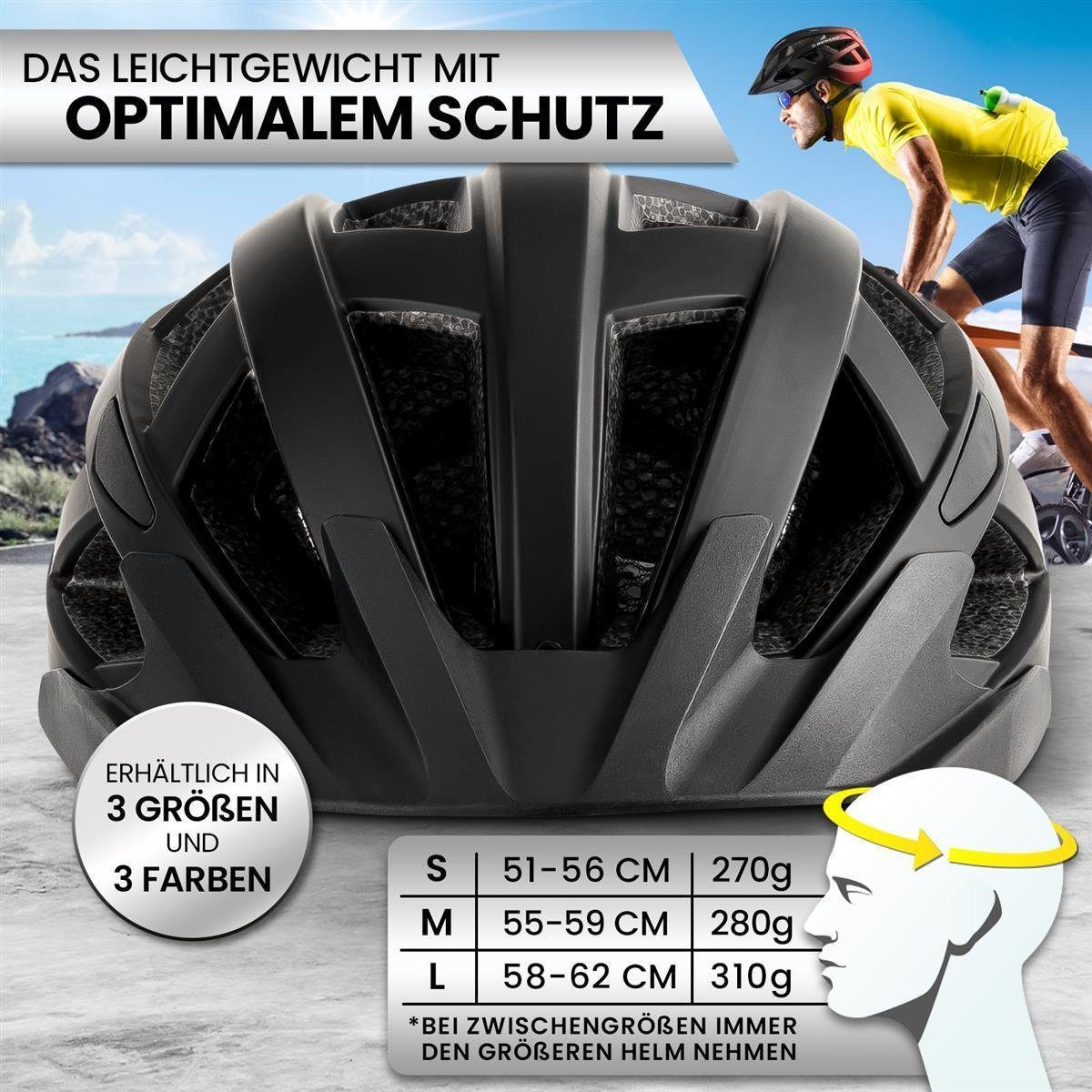 Dunlop Fahrradhelm Fahrradhelm mit Licht 3 Größen 3 Farben – Bild 3 von 5