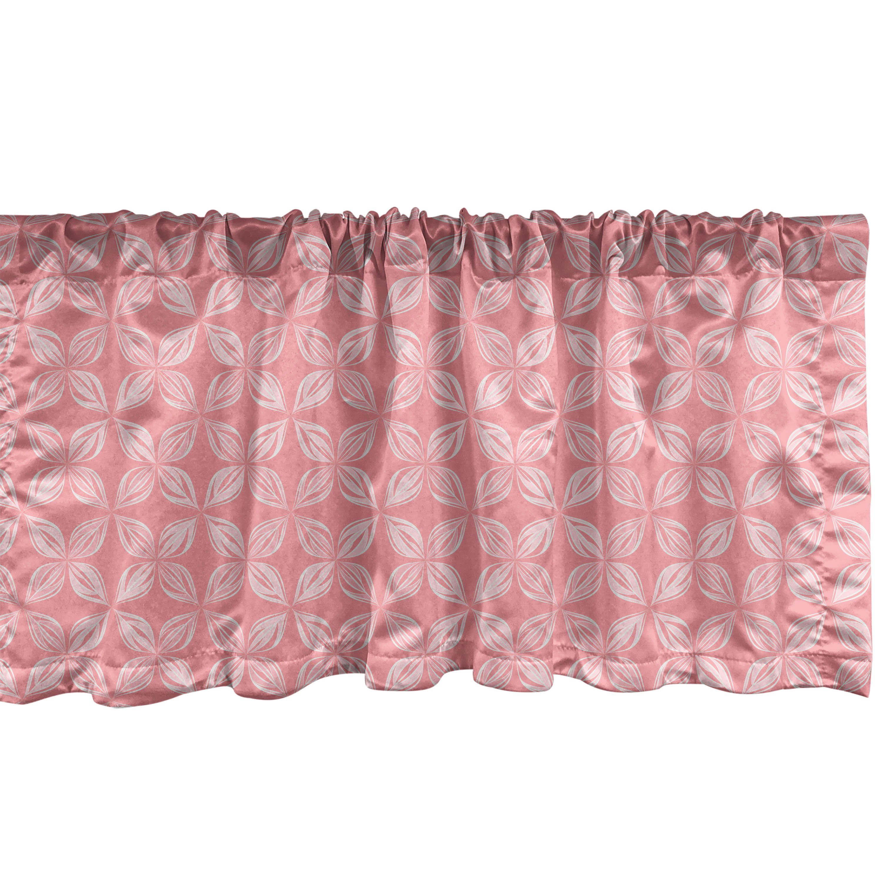 Scheibengardine Vorhang Volant für Küche Schlafzimmer Dekor mit Stangentasche, Abakuhaus, Microfaser, Abstrakt Blätter in der Blüten-Formen