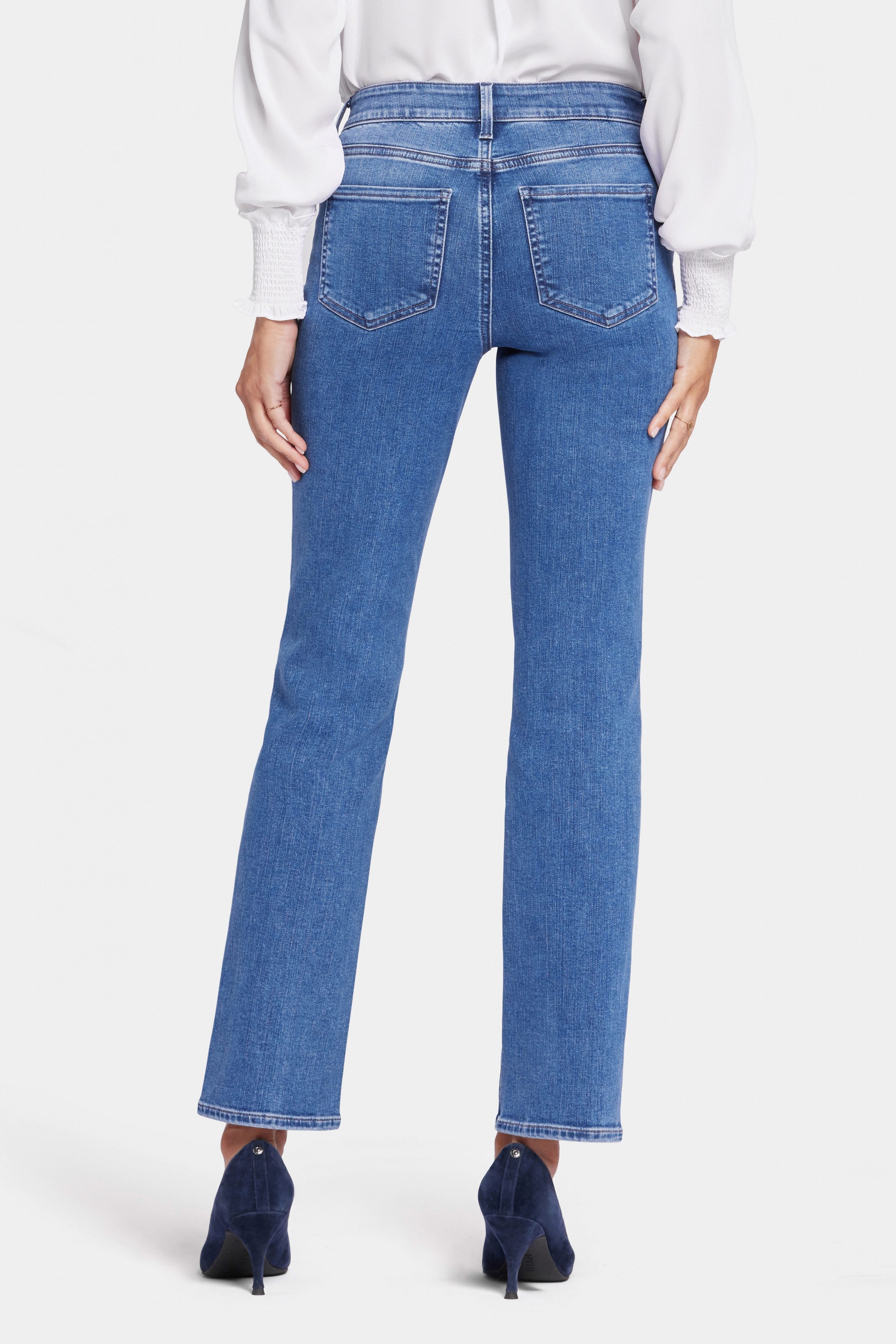 NYDJ Straight-Jeans Ellison High Rise Straight Mittelblau Premium Denim