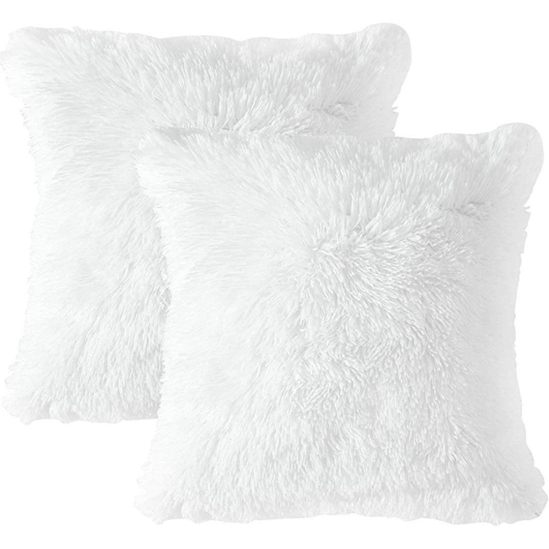Interior by Hakito Dekokissen 2er Set Kissenbezug inklusive Füllkissen plüsch flauschig Kurt, Kissenhülle mit Füllung