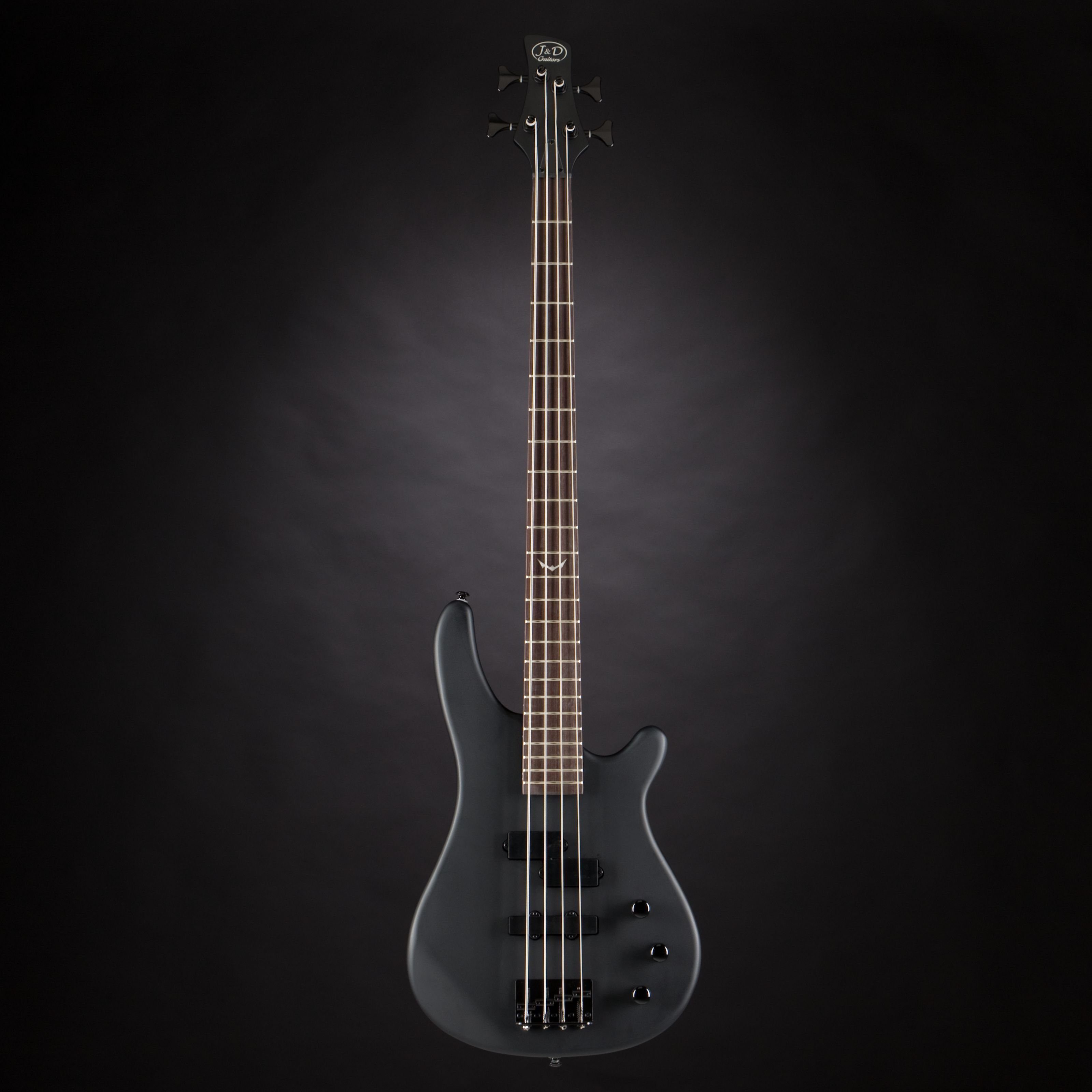 J & D E-Bass, E-Bass Bass Gitarre mit 4 Saiten und Erle Korpus Bass mit Split-Coil Tonabnehmer und Single Coil passive Elektronik Special Bat Mark, E-Bässe, 4-Saiter E-Bässe, E-Bass, 4 Saiten Bass, Split-Coil Tonabnehmer