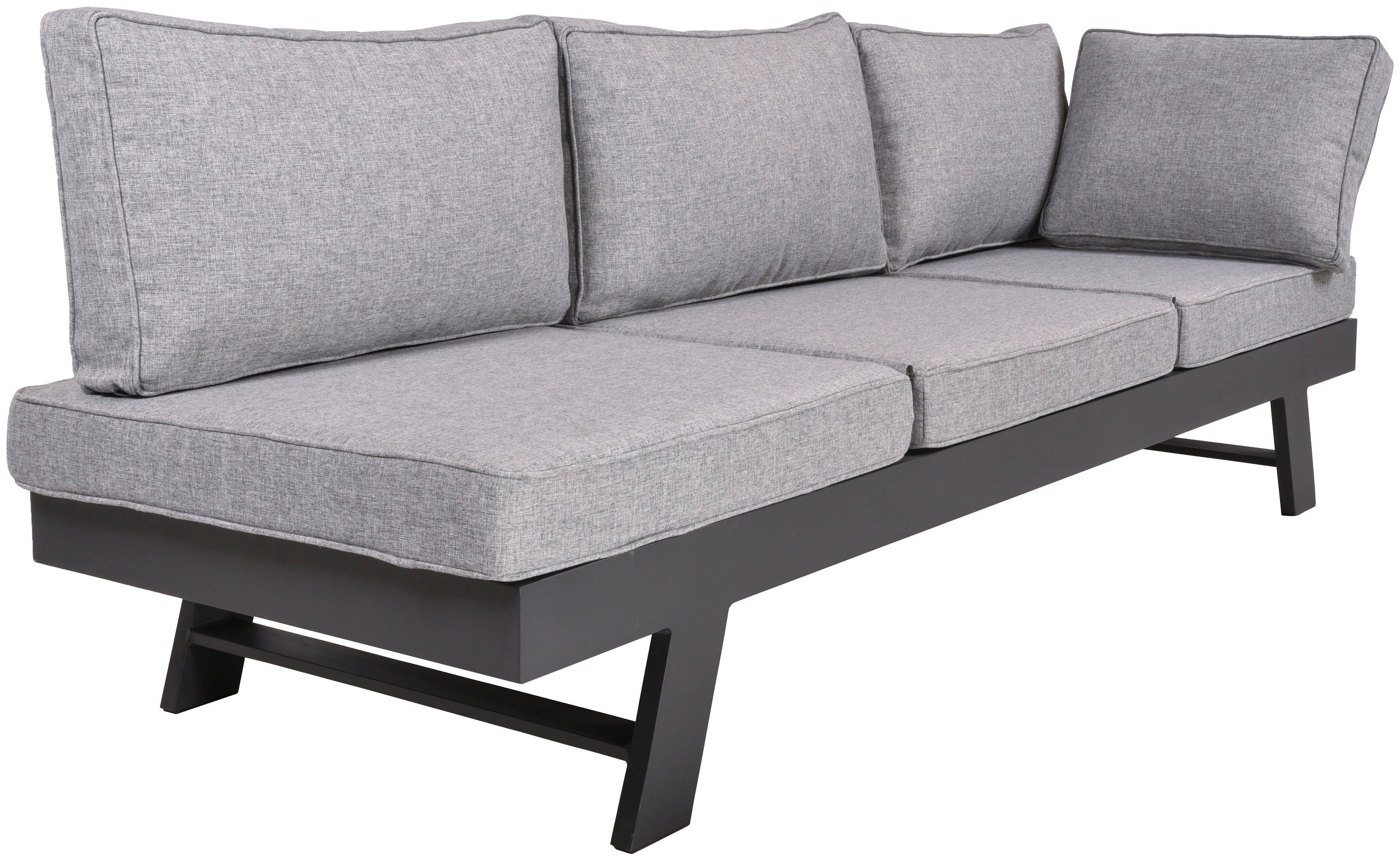 Garden Pleasure Gartenlounge-Set DONNA, (1x Eckbank, 1 Tisch/Hocker), inkl. Auflagen