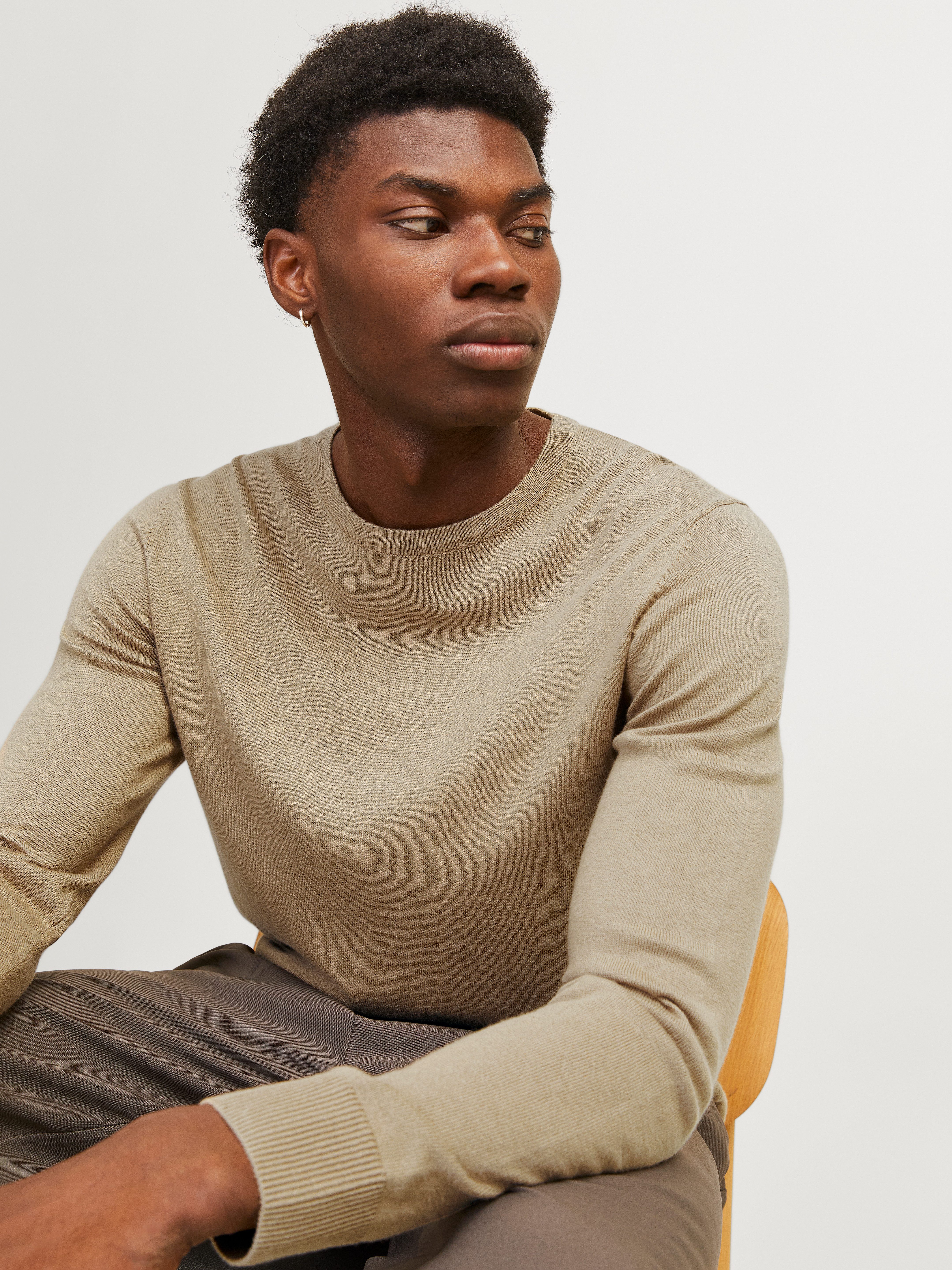 Jack & Jones Rundhalspullover JJEEMIL KNIT CREW NECK NOOS Baumwollmischung, regular fit