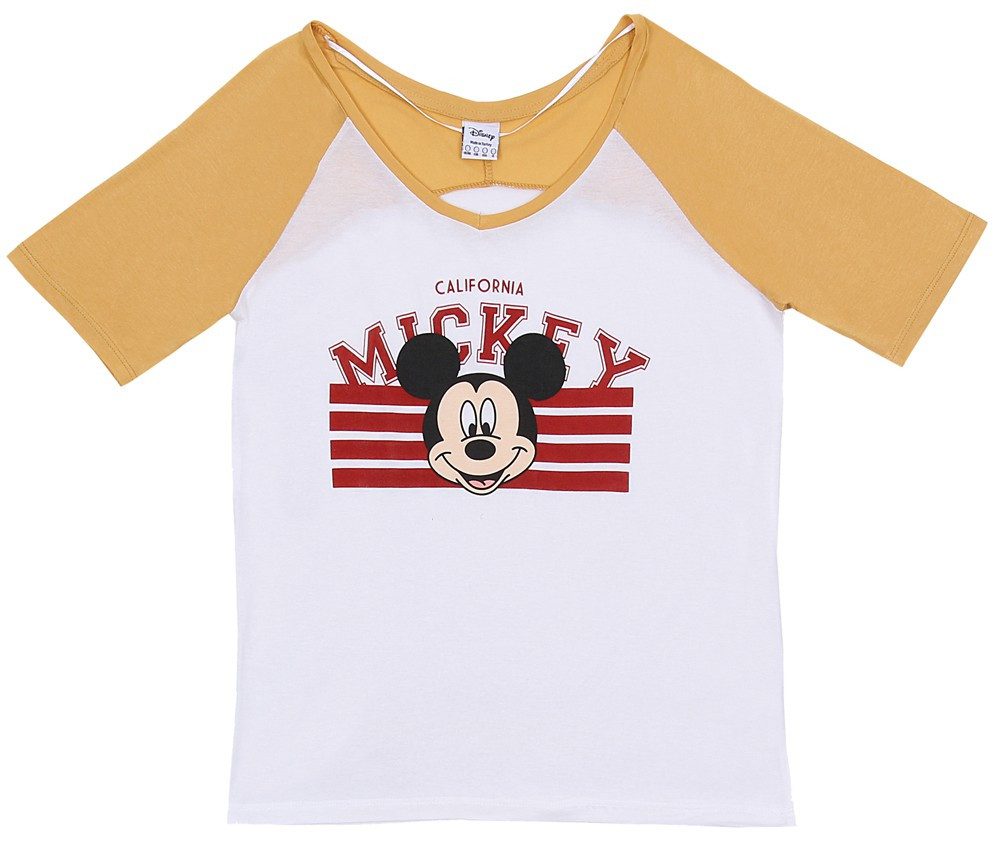 Kurzarmbluse T-Shirt, cremefarbene Mickey Mouse DISNEY L