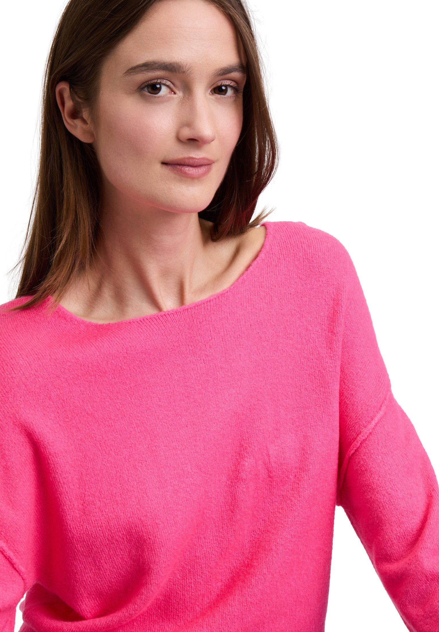 Cartoon Strickpullover Damen mit Rundhalsausschnitt (1-tlg) Struktur