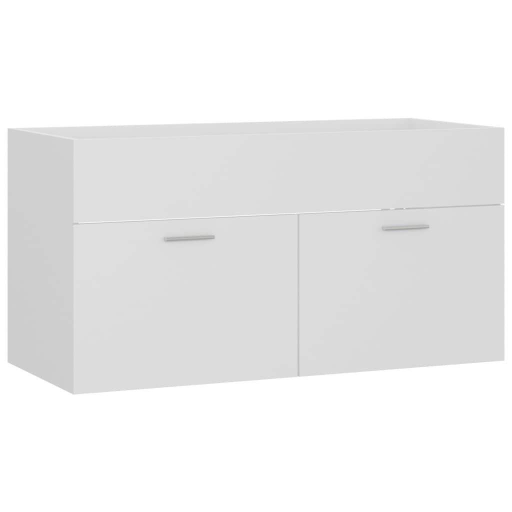 vidaXL Badezimmer-Set Waschbeckenunterschrank Weiß 90x38,5x46 cm günstig online kaufen