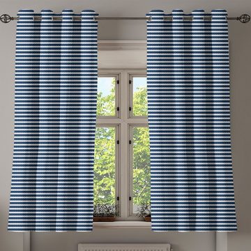 Gardine Dekorative 2-Panel-Fenstervorhänge für Schlafzimmer Wohnzimmer, Abakuhaus, Marine Seil-Streifen-Muster