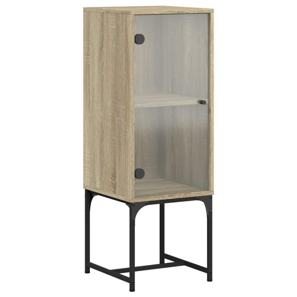 vidaXL Beistellschrank Beistellschrank mit Glastür Sonoma-Eiche günstig online kaufen
