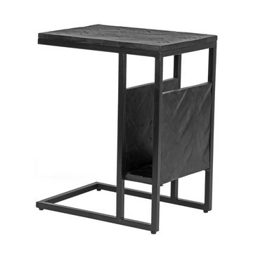 RINGO-Living Beistelltisch Beistelltisch Keahi in Schwarz aus Mangoholz 620x350x500mm, Möbel