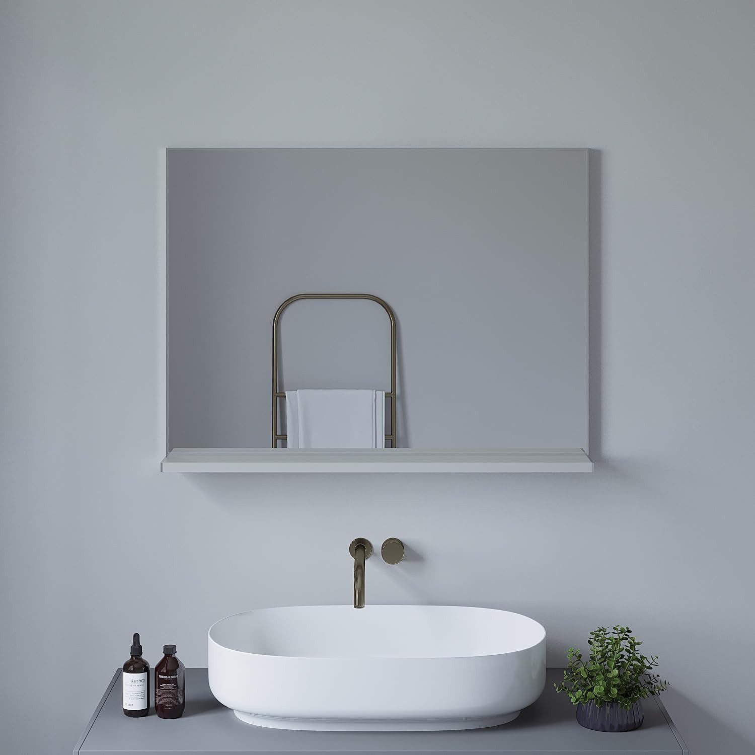 AQUABATOS Badspiegel Spiegel Badezimmer mit Ablage Badzimmer Spiegel Wandsp günstig online kaufen