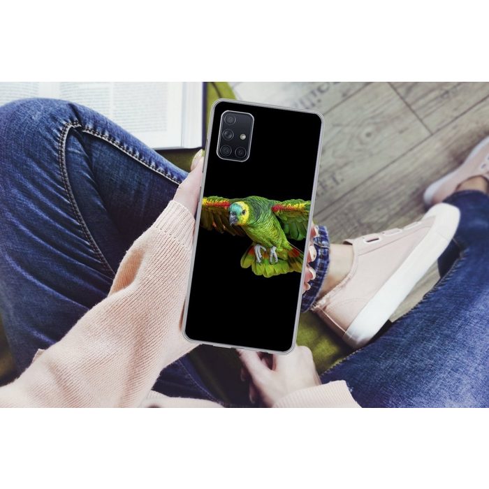 MuchoWow Handyhülle Papagei - Vogel - Federn Phone Case Handyhülle Samsung Galaxy A71 Silikon Schutzhülle CB11379