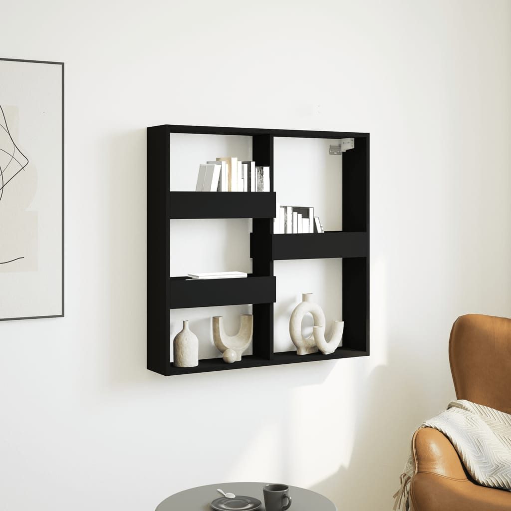 vidaXL Schrankmodule Wandschrank Schwarz 80x15x80 cm Holzwerkstoff günstig online kaufen