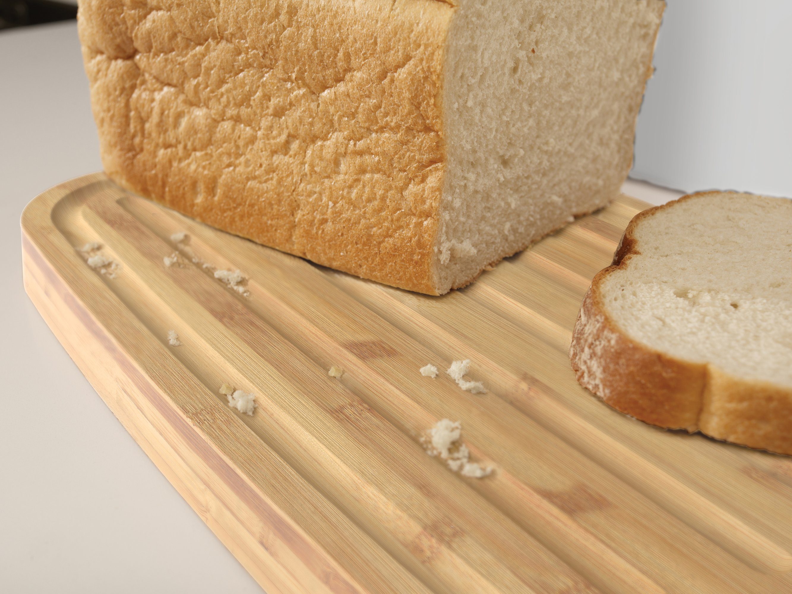 Polyprophylen Brotkasten mit Bread weiß/natur Joseph (PP), Schneidebrettdeckel (1-tlg), Joseph Bin, Bambus,