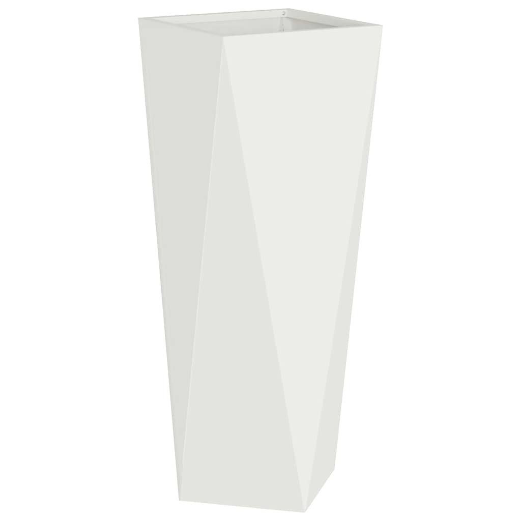 vidaXL Blumentopf Pflanzkübel Weiß 30 x 30 x 75 cm Stahl (1 St)