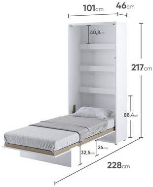 yourhouse24 Schrankbett Bed Concept Wandklappbett Vertikal Gästebett Grau 90/120/140/160/180cm