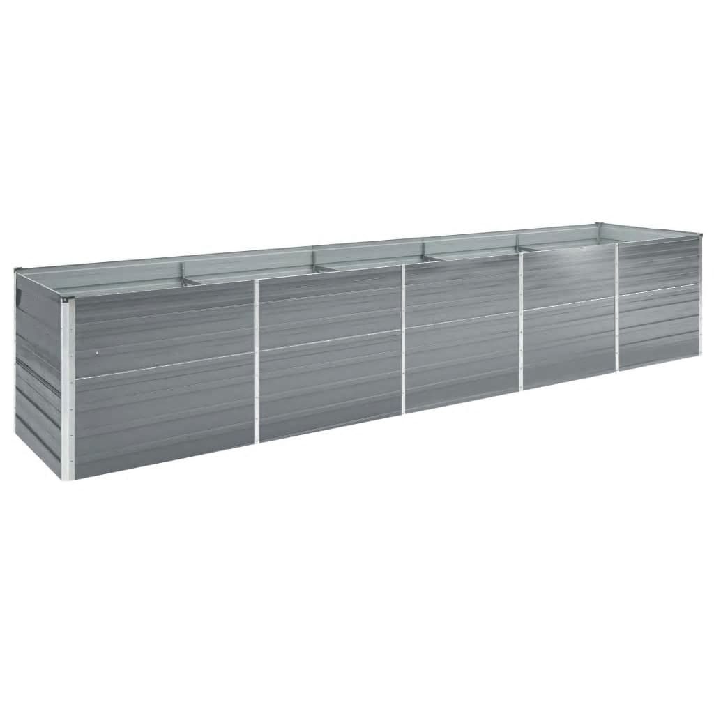 DOTMALL Hochbeet Garten-Hochbeet Verzinkter Stahl 400×80×77 cm Grau