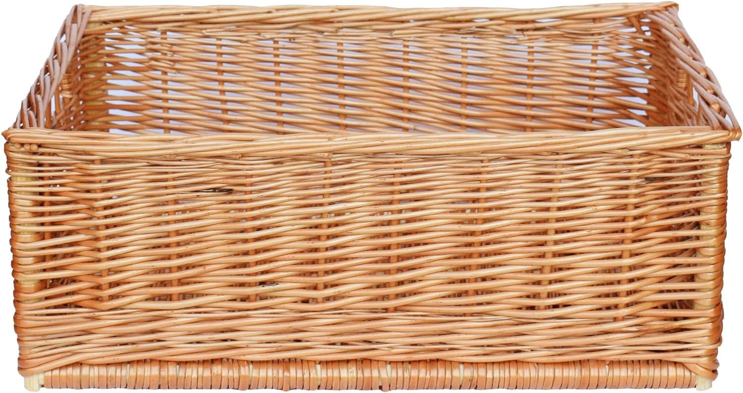 YULKA Aufbewahrungskorb Regalkorb RK1, vielseitig & stilvoll, Öko-Weidenmaterial, luftig & frischebewahrend